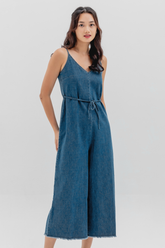 Aria Denim Jumpsuit in Blue